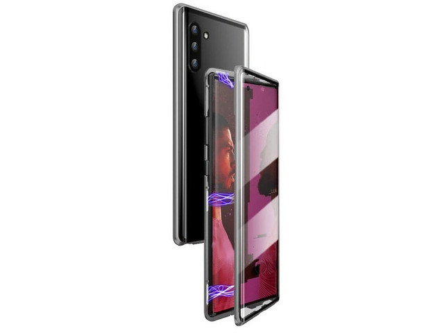 Double-sided Dr.Fit magnetic glass case for Galaxy Note 10 Silver