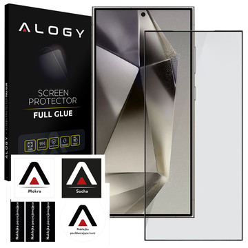 Tempered glass for the Alogy Full Glue case friendly case for Samsung Galaxy S24 Ultra Black