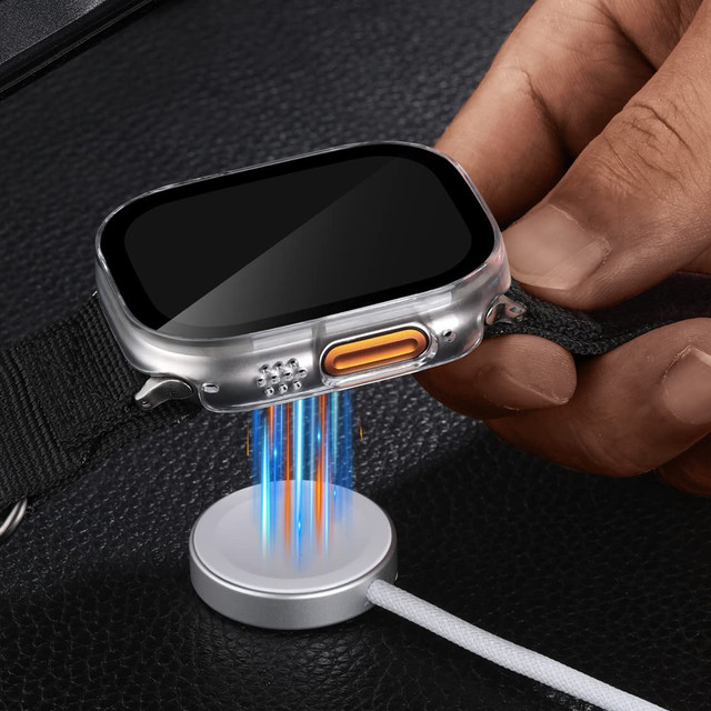 Ochranné pouzdro 2 v 1 překryvné vestavěné sklo pro Apple Watch Ultra 49 mm Alogy Classic Case Transparent