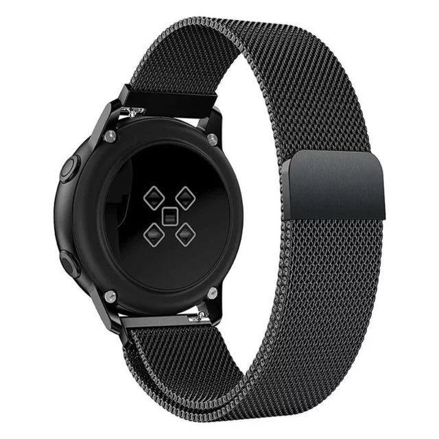 Milanese Armband Alogy Armband Edelstahl für 22mm Smartwatch Schwarz