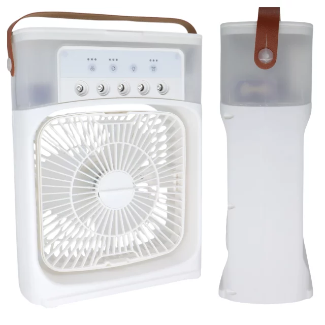 Stolní ventilátor stojící ventilátor malé oběhové čerpadlo s klipem bezdrátové ruční 500mAh USB-C Alogy White