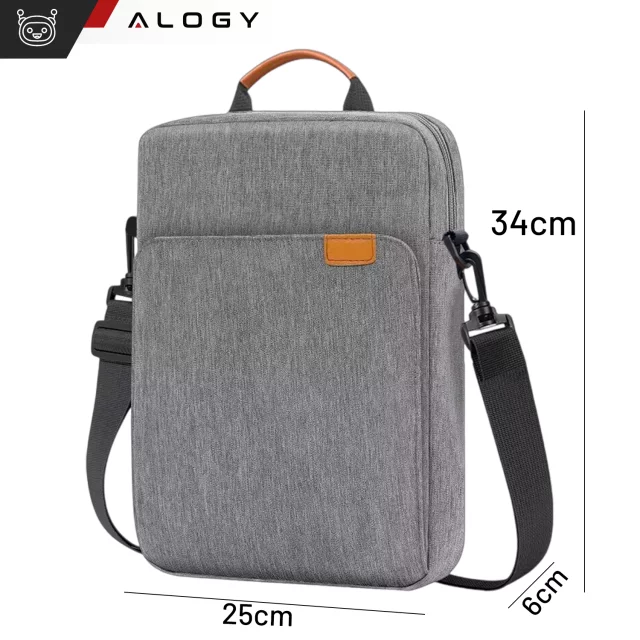Tasche für Laptop / iPad Pro Air / Tablet 11-13 Zoll Herren Damen Unisex Schultergurt Tasche Hülle Alogy Tasche grau