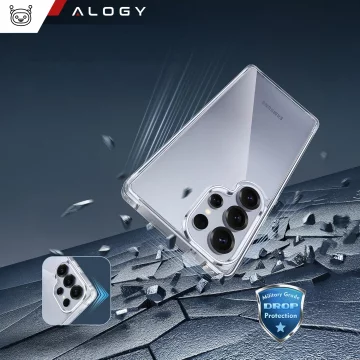 Etui do Samsung Galaxy S25 Ultra obudowa ochronna na telefon Alogy HybridShield™️ Case Przezroczyste + Szkło