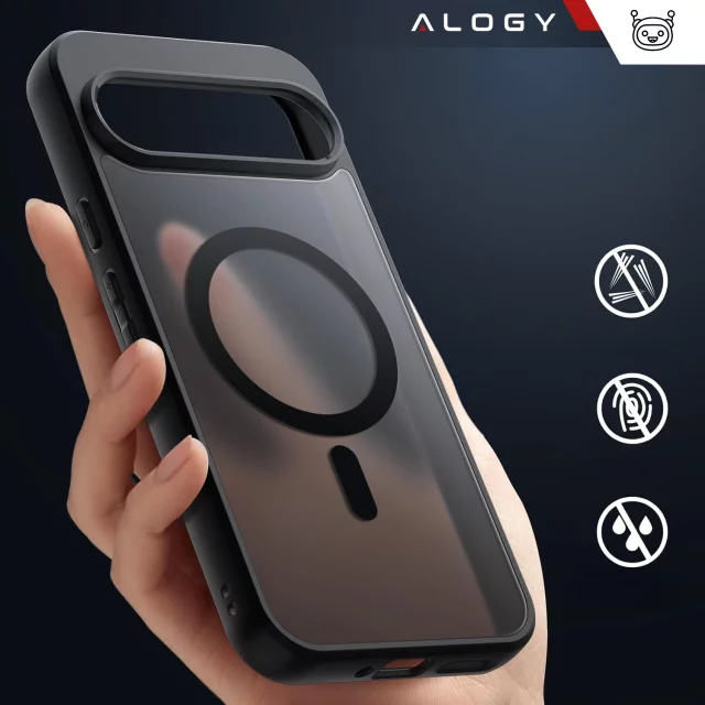 Hülle für Google Pixel 9/ 9 Pro Alogy MagSafe Hybrid Matte Case Rückseite für MagMat Phone Mattschwarz