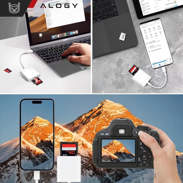 Alogy SD-Micro-Kartenleser für iPhone USB-C-Adapter