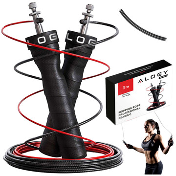Adjustable boxing rope Crossfit Fitness Alogy Sport with replaceable links 300cm bearings comfortable Black