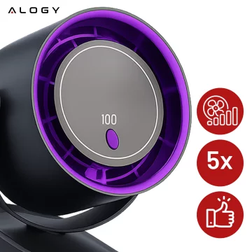 Stolní ventilátor stojící ventilátor malé oběhové čerpadlo s klipem bezdrátové ruční 500mAh USB-C Alogy White