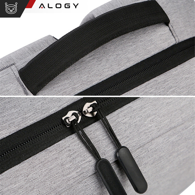 Rucksack Laptoptasche 15,6" groß wasserdicht mit USB-Anschluss Unisex 44x34x13cm für Flugzeug Alogy Rucksack Grau