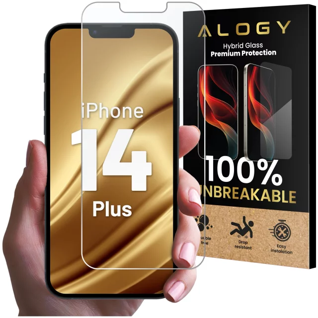 Hybridní sklo pro obrazovku Apple iPhone 14 Plus Alogy Flexi Glass 9H Case Friendly plochá obrazovka