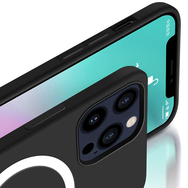 Hülle für MagSafe Ultra Slim Mag Alogy für Apple iPhone 13 Pro Qi-Ladegeräte Schwarz
