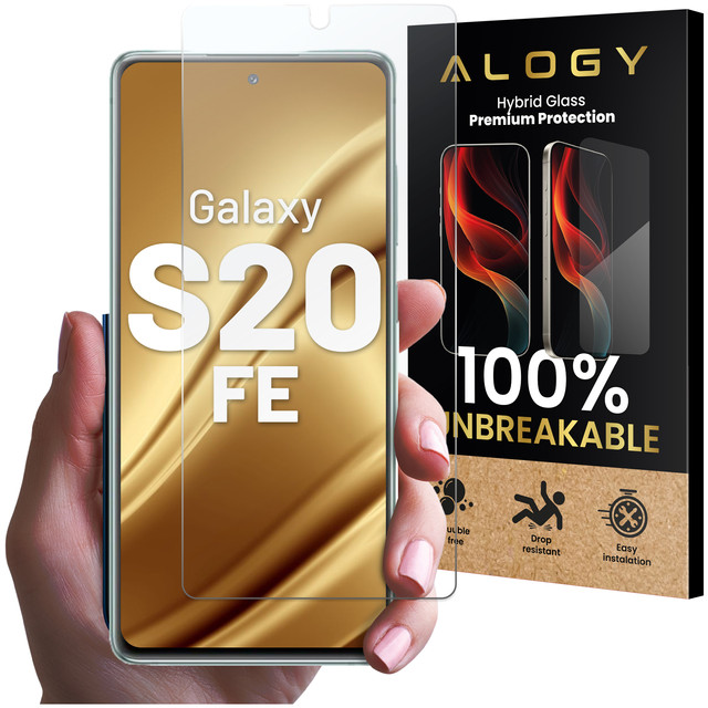 Hybridglas für Samsung Galaxy S20 FE Displayschutz Alogy Flexi Glass 9H Case Friendly Flachbildschirmschutz