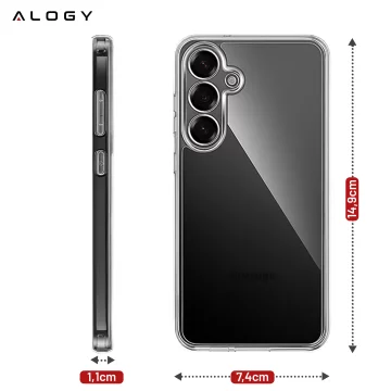 Průhledný kryt pro Samsung Galaxy S25, vyvýšené okraje, perfektní padnutí, PC TPU, kryt Alogy HybridShield™