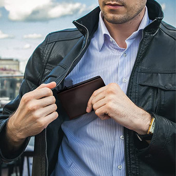 Alogy Smart Wallet with AirTag Air Tag card holder for cash RFID protection Brown