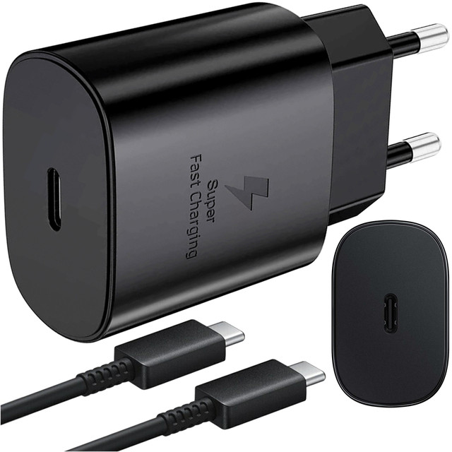 USB-C Type-C PD Premium Fast Wall Charger 25W 3A Type-C Cable 1M Alogy Black