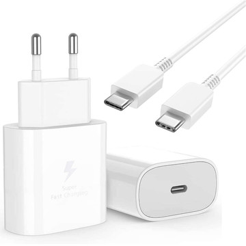 Nástěnná nabíječka 3,6A 25W rychlé napájení PD USB-C Type-C Jeden bílý kabel USB-C