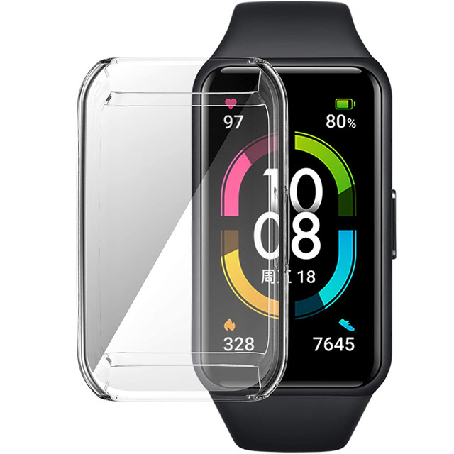 Silikonhüllenauflage mit Schutzfolie Alogy für Huawei / Honor Band 6 Transparent