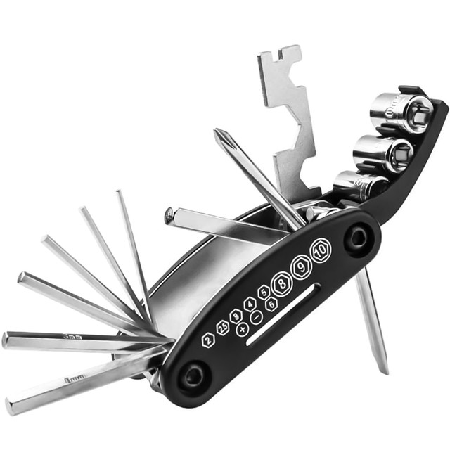 Pouzdro Brašna na kolo Pouzdro na telefon 6,4 palcový držák na řidítka na kolo 0,5 l Černá Nástroje Multitool Keys 16v1 Alogy