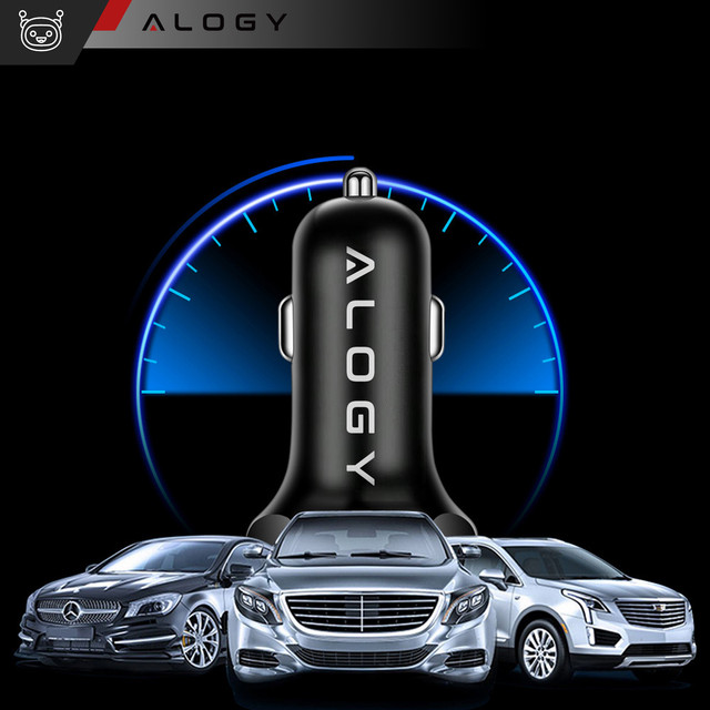 Ładowarka samochodowa 4x USB QC 3.0 66W szybka mocna do telefonu samochodu Alogy Car czarna