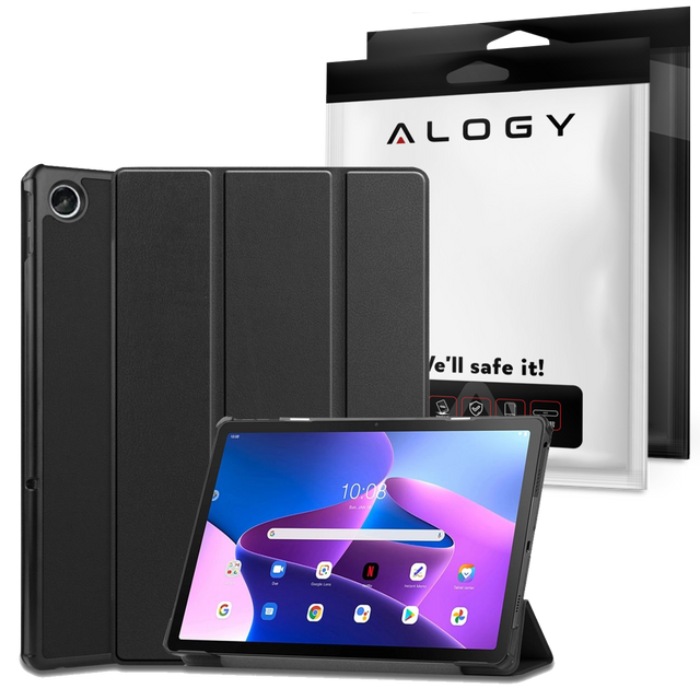 Etui Alogy Book Cover Case do Lenovo M10 Plus 10.6" TB-125F / TB-128F Czarny