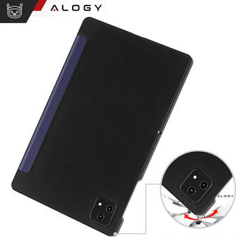 Glass case for T-Mobile T Tablet 5G 10.36" tablet case Alogy Book Cover Case Navy Blue Free Stylus
