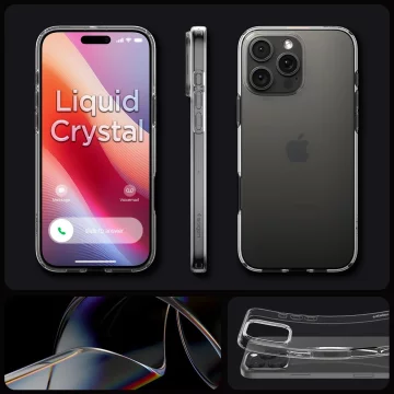 Hülle für iPhone 16 Pro Spigen Liquid Crystal Schutzhülle für das Crystal Clear-Telefon