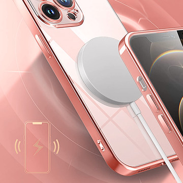 Alogy TPU Luxury Case with Camera Protector for Apple iPhone 12 Pro Pink and Transparent