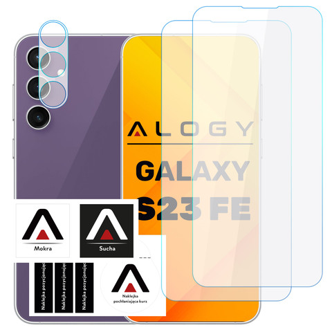 Tempered Glass for Samsung Galaxy S23 FE 2x Screen Protector 1x Camera Lens Lens Pro 9H Alogy Glass Set