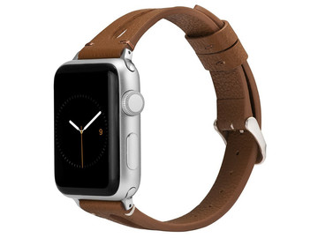 Leather Strap Alogy leather for Apple Watch 42/44/45/49mm Brown
