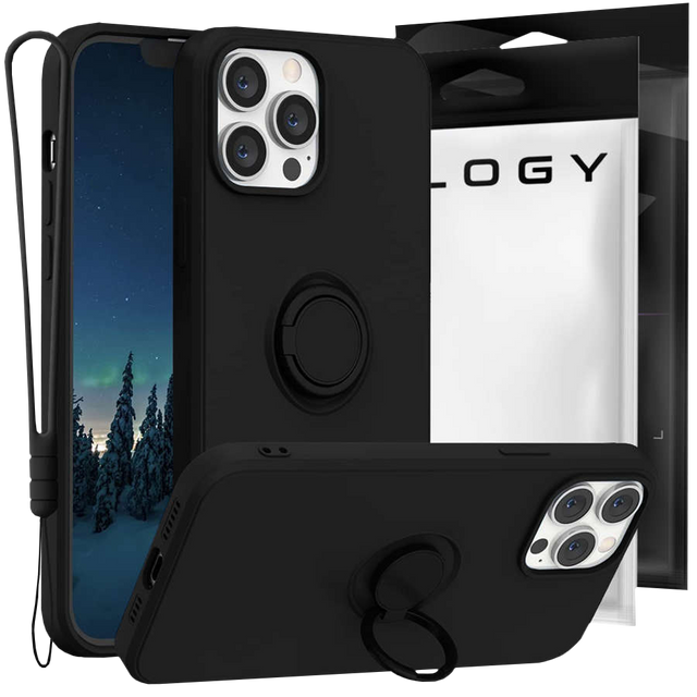 Ring Ultra Slim Alogy Silicone Case for Apple iPhone 13 Pro Max Black