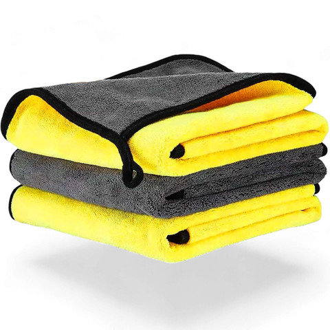 3x Cloth polishing cloth for screens microfiber 30x40 cm Double-sided velour towel for washing screens drying the car Alogy