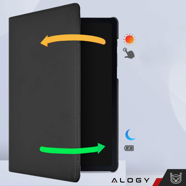 Hülle für Lenovo Tab M10 Plus 10.6 2022 3gen 3gen TB128XU TB125FU Hülle 360 Drehbar Alogy Schwarz