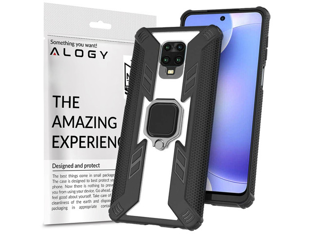 Pancerne Etui Alogy Ring Carbon Halter für Xiaomi Redmi Note 9S/ Pro/ Max