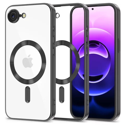 Pouzdro Alogy LuxeShield™️ Glamour Luxury Ring MagSafe s krytem fotoaparátu pro Apple iPhone 16e, černé