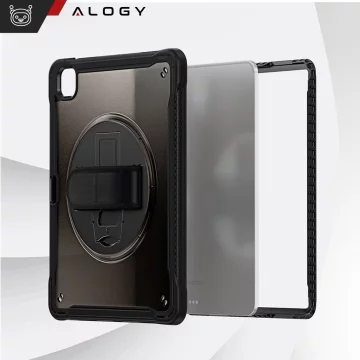 360°-Schutzhülle mit Stifthalter für Apple iPad Air 11" (2024, 2025) / Air 10,9" (2020, 2022) / Pro 11 (2018) – Alogy Pirate 360 ​​Tablet-Hülle, Schwarz