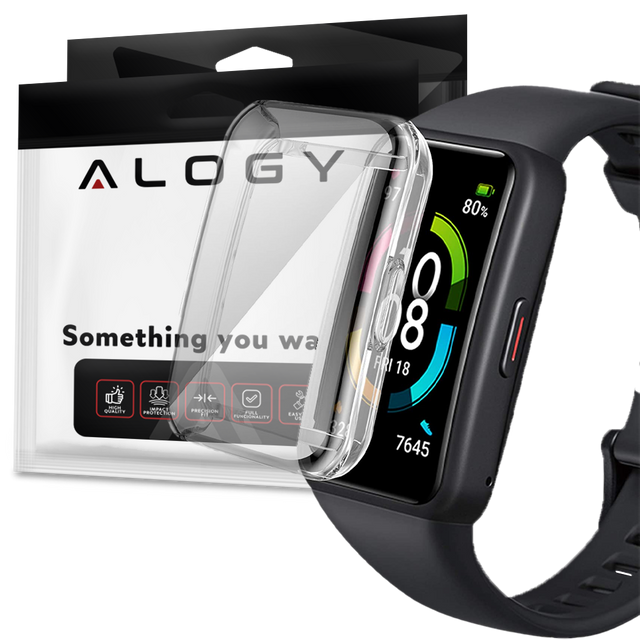 Alogy silicone case with protective foil for Huawei/ Honor Band 6 Transparent