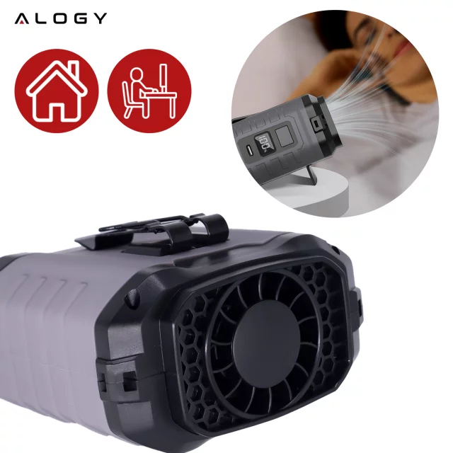 Stolní ventilátor stojící ventilátor malé oběhové čerpadlo s klipem bezdrátové ruční 500mAh USB-C Alogy White
