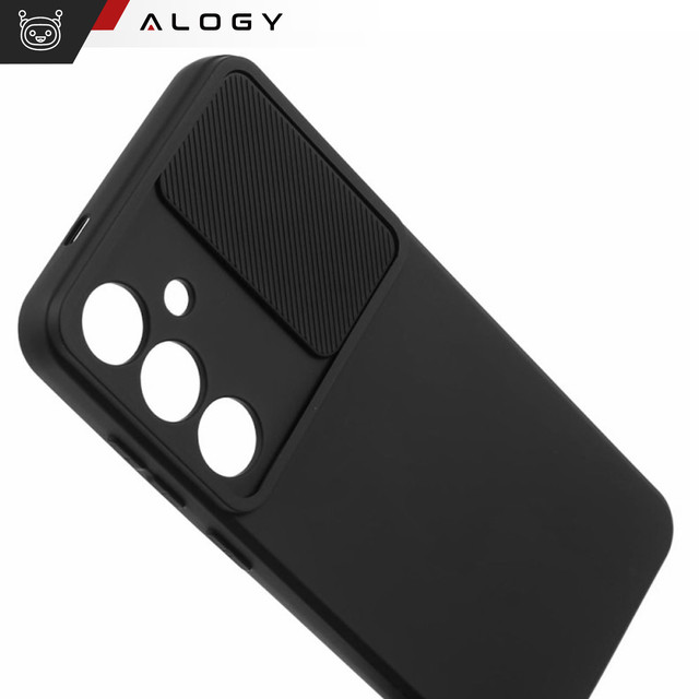 Pouzdro pro Samsung Galaxy S24 Plus Armored Housing Protection Cover Camera Slide Camshield Case Alogy Black Glass
