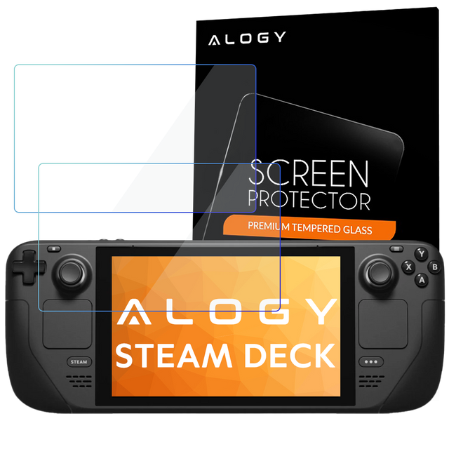 2x Tvrzené sklo 9H Alogy ochrana obrazovky pro konzoli Steam Deck