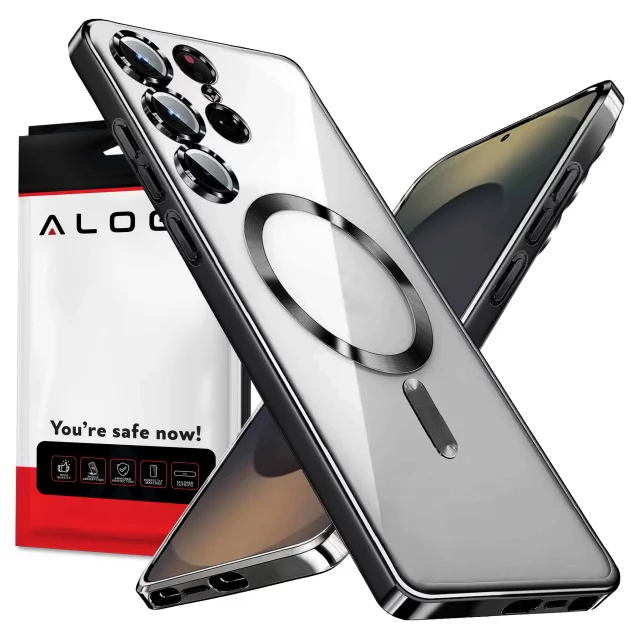 MagSafe Case for Apple iPhone 16 Pro Max Alogy Glamour Luxury Ring Case Gold-Transparent