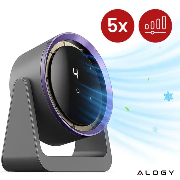 Stolní ventilátor stojící ventilátor malé oběhové čerpadlo s klipem bezdrátové ruční 500mAh USB-C Alogy White