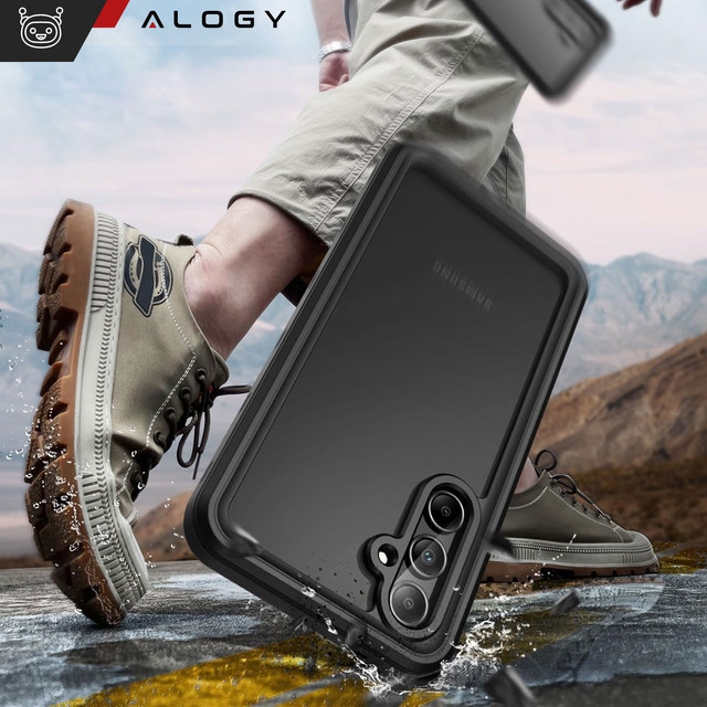 Pouzdro pro Samsung Galaxy A35 5G Armored Waterproof IP68 360 Armor Case Vestavěné Glass Alogy Black