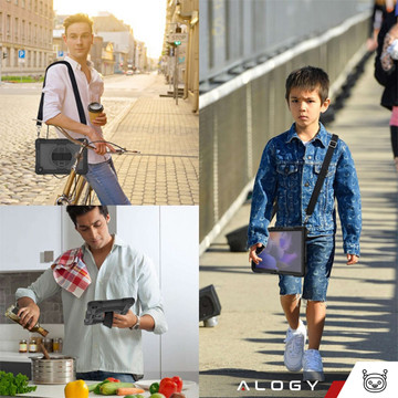 Case for Samsung Galaxy Tab A9 Plus 2023 11" X210/X215/X216 armored cover with strap Alogy Case black