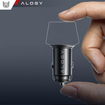 Nabíječka do auta 48W USB QC 3.0 18W USB-C C PD 30W rychlá výkonná pro Alogy Autotelefon černý kabel USB-C 1m