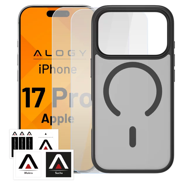 Case for Apple iPhone 16 Pro Max Alogy MagSafe Hybrid Matte Case with Lens Protection Black