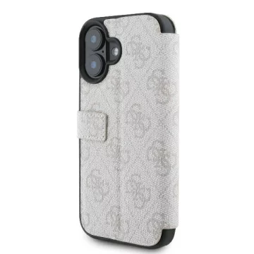 Guess 4G Metal Logo Book Case iPhone 16 6,1″ – Pink z funkcją podstawki