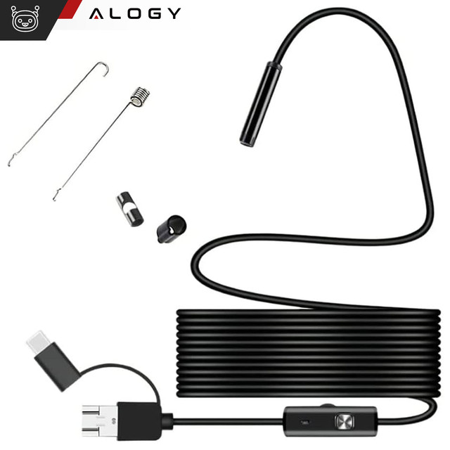 Kamera je vybavena endoskopem micro USB USB-C USB Full HD 3m 8mm Endoskop Alogy Hard Wire