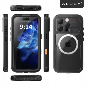 Alogy HydroArmor™ IP68 Waterproof Case with Clear Back 360 MagSafe Armor Case for Apple iPhone 16 Pro Max