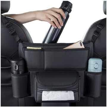 Car organizer for car between seat car seat Alogy Car drink holder tissues Black