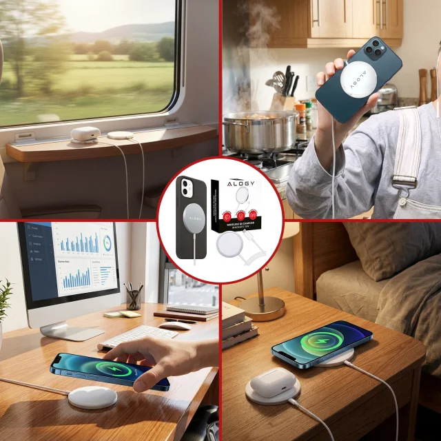 Alogy Wireless Charger for MagSafe 20W for iPhone 12/13/14/ PRO/ MAX/ MINI White