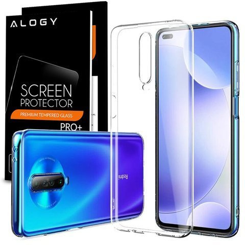 Etui obudowa case do Xiaomi Redmi K30/ Poco X2 silikonowe przezroczyste + Szkło Alogy
